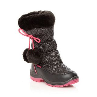 Pineapple Pineapple girls black quilted snow boots