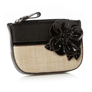 Principles by Ben de Lisi Designer black basket woven floral coin purse
