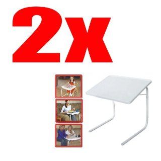 2 SET   NEW TABLE MATE 2 AS SEEN ON TV PORTABLE ADJUSTABLE TV DINNER TRAY TABLEMATE II  