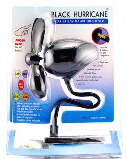 As Seen On TV Car Auto Boat RV Fan With Air Freshener, Black Hurricane Automotive