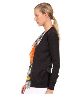 Jean Paul Gaultier Long Sleeve Cardi With Floral Inset At Ft 154