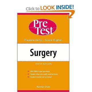 Surgery PreTest Self Assessment and Review 10th Edition 9780071412995 Medicine & Health Science Books @