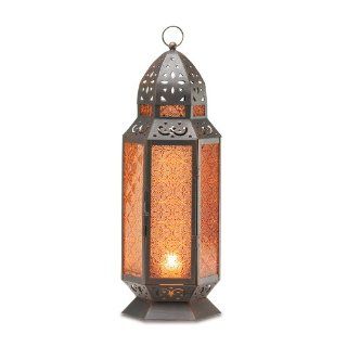 2 Large Glass Tall Moroccan Lanterns Candle Holder [Misc.]