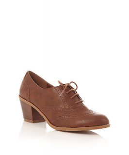 Brown Lace Up Heeled Brogues