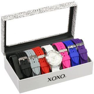 XOXO Women's XO9043 Seven Color Silicone Rubber Interchangeable Strap Set Watch at  Women's Watch store.