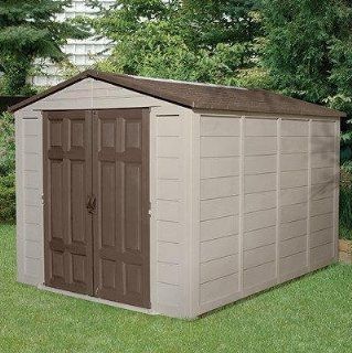 Suncast 8x10 Storage Shed Building Kit   Highly Durable Resin Plastic Construction