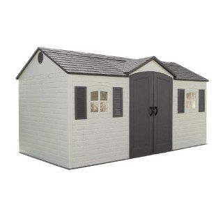 Lifetime 6446 15 by 8 Foot Outdoor Storage Shed with Shutters, Windows, and Skylights  Patio, Lawn & Garden