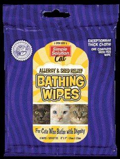 Simple Solution Cat Bathing Wipes   Allergy & Shed Relief  Pet Antishedding Wipes 
