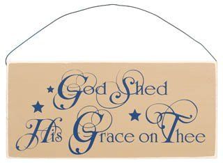 America the Beautiful Sign ~ God Shed His Grace on Thee ~ Primitive Americana Wall Decor  