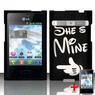LG OPTIMUS LOGIC L35G BLACK SHES MINE RUBBERIZED COVER SNAP ON HARD CASE + SCREEN PROTECTOR from [ACCESSORY ARENA] Cell Phones & Accessories