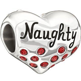 Authentic Chamilia Naughty & Nice Heart   Crystal & Red Charm Bead 2025 1013 