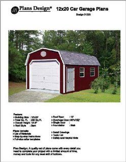 12' X 20'Barn/gambrel Shed/garage Project Plans  Design #31220   Woodworking Project Plans  