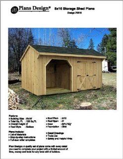 8' X 16' Firewood Storage Shed Project Plans  Design #70816   Woodworking Project Plans  