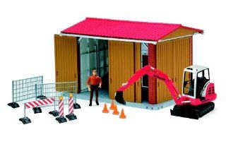 Bruder Bworld Construction Shed with Excavator, Man, and Acc Toys & Games