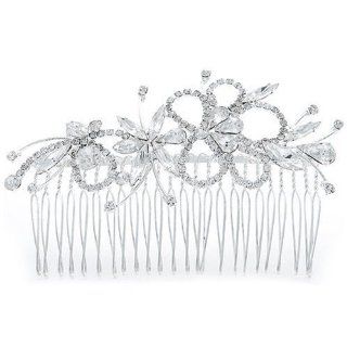 Bling Jewelry Large Botticelli Flower Bridal Gatsby Inspired Crystal Side Comb Jewelry
