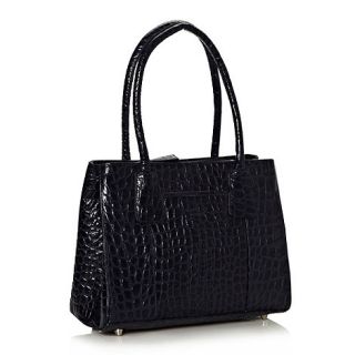 O.S.P OSPREY Navy small leather mock croc tote bag