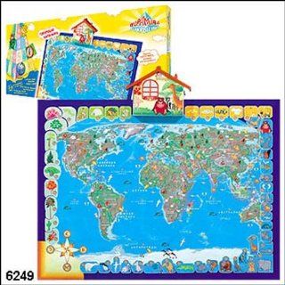 DEVELOPMENTAL GAME   Talking Map of the World Electronic Poster [Russian Language] [ This talking map may be your child's first map. It will undoubtedly interest a young explorer, since it is not just a map, but a talking map of the world. On the map, 