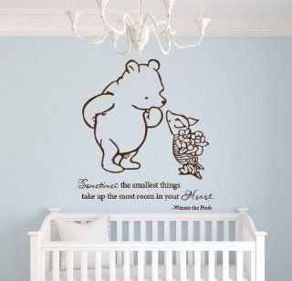 Winnie the Pooh Sometimes the Smallest Things Take up the Most Room in Our Heart 22"Wx24H Wall Decal Quote Art Vinyl Sticker Baby  