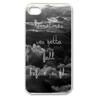 Sometimes You Gotta Fall Before You Fly Iphone 4 4s Case Cover ,Apple Plastic Shell Hard Case Cover Protector Gift Idea Cell Phones & Accessories