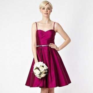 Debut Dark pink belted prom dress
