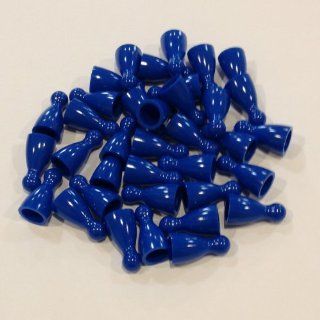 Plastic Pawns Set of 36 Blue Color Board Game Playing Pieces (Chess & Sorry Replacement Halma Pawn Markers, Colored School Classroom Supplies, Arts & Crafts Projects, Teaching & Education Toy Resource Components, Extra Instructional Play Mater
