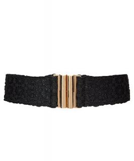 Black Crochet Buckle Stretch Belt