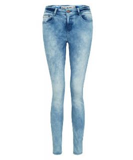 30in Pale Blue Mottled Denim Skinny Jeans