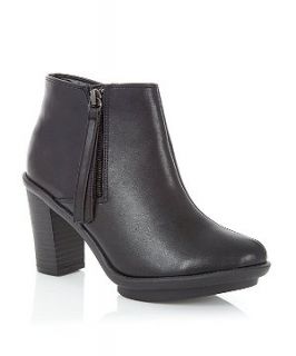 Black Zip Heel Ankle Boots