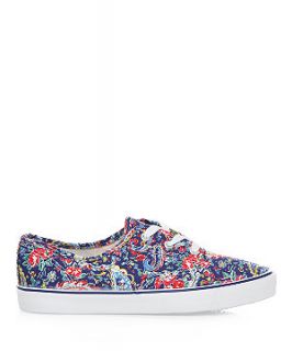 Blue Paisley Print Lace Up Trainers