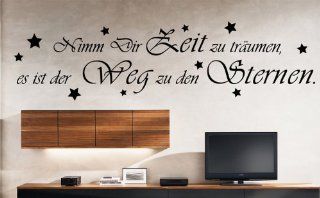 Wandtattoo "Nimm Dir Zeit zum trumen" Wohnzimmer W15 (102x28 cm) wei Küche & Haushalt