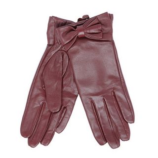J by Jasper Conran Designer wine bow leather gloves