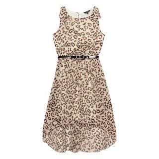 Star by Julien Macdonald Designer girls beige leopard print chiffon dress
