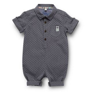 Baker by Ted Baker Babies blue chambray shirt romper suit