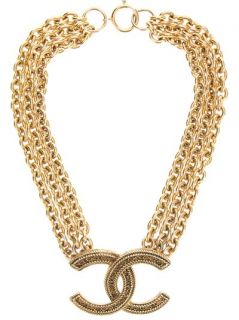 Chanel Vintage Logo Pendant Necklace