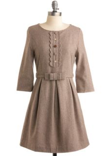 Taupe Springs Eternal Dress  Mod Retro Vintage Printed Dresses