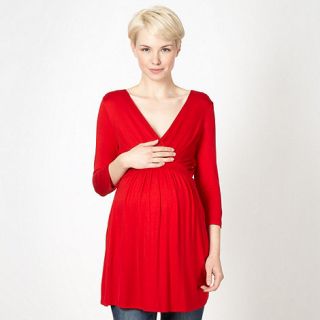 Red Herring Maternity Red jersey wrap maternity top