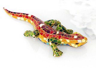 Eidechse Gecko L 10 cm Polystone Mosaikdesign Tierfigur Dekotier Küche & Haushalt