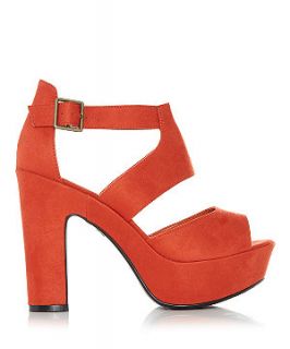Wide Fit Orange Chunky Strappy Sandals