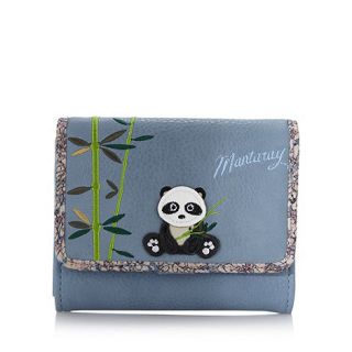 Mantaray Light blue small applique panda purse