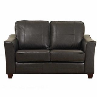 Brown small Roma bonded leather sofa