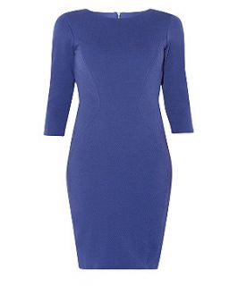 Closet Blue 3/4 Sleeve Diamond Side Panel Knee Length Dress