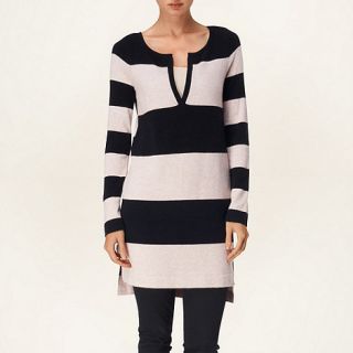 Phase Eight Black and Oatmeal ronni rugby stripe tunic