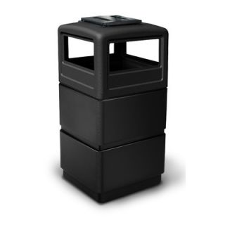 Commercial Zone PolyTec 38 Gallon 3 Tier Waste Container with Dome Lid Ashtra