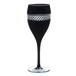 John Rocha at Waterford Crystal Pair of Black 24% lead crystal large wine glasses