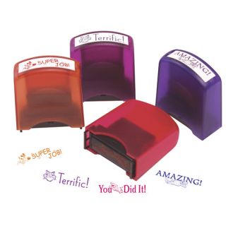 Piece Self Ink Teacher Stamps with Stand by ECR4Kids