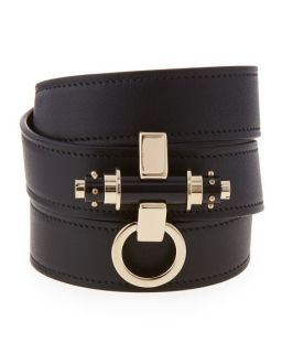Givenchy Obsedia Triple Wrap Leather Bracelet, Black
