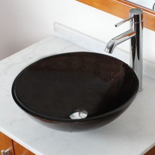 Elimaxs Elite Bronze Tinted Glass Vessel Bathroom Sink