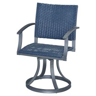 Home Styles Cumberland Stone Steel Patio Swivel Chair   Outdoor Dining Chairs