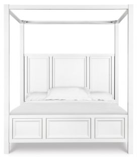 Clearwater Wood Canopy Bed   White