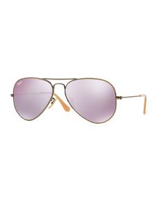 Ray Ban Aviator Mirror Sunglasses, Lilac